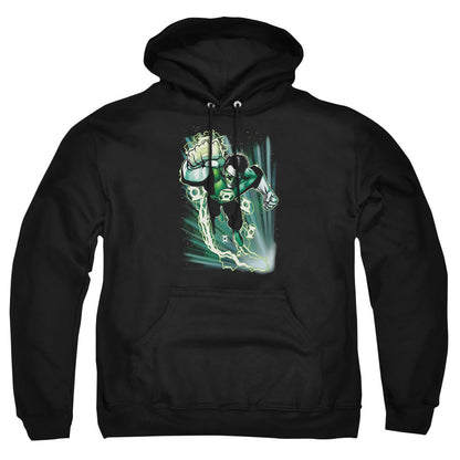 Justice League Of America Emerald Energy Mens Hoodie Black Officially Licensed
