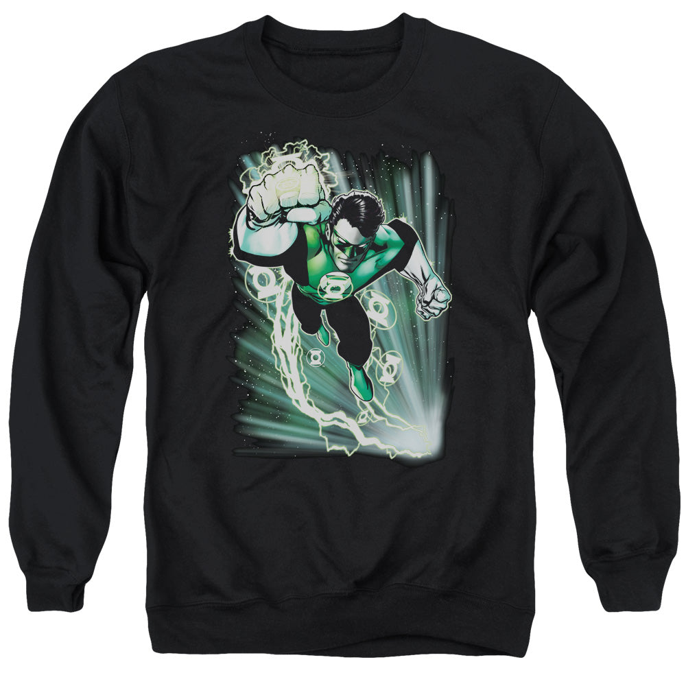 Justice League Emerald Energy Mens Crewneck Sweatshirt Black Officially Licensed