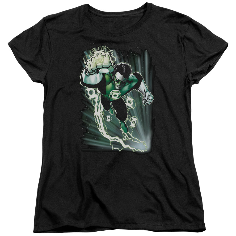 Justice League Emerald Energy Womens T Shirt Black Officially Licensed