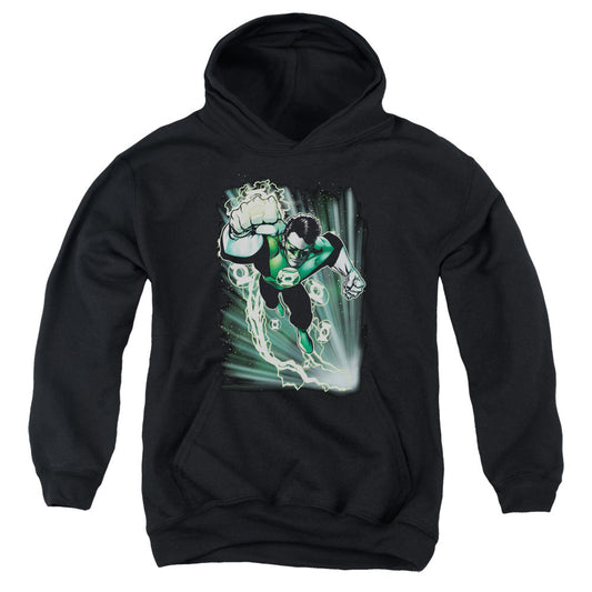 Justice League Emerald Energy Kids Youth Hoodie Black Officially Licensed