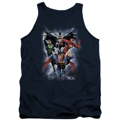 Justice League The Coming Storm Mens Tank Top Shirt Navy Officially Licensed