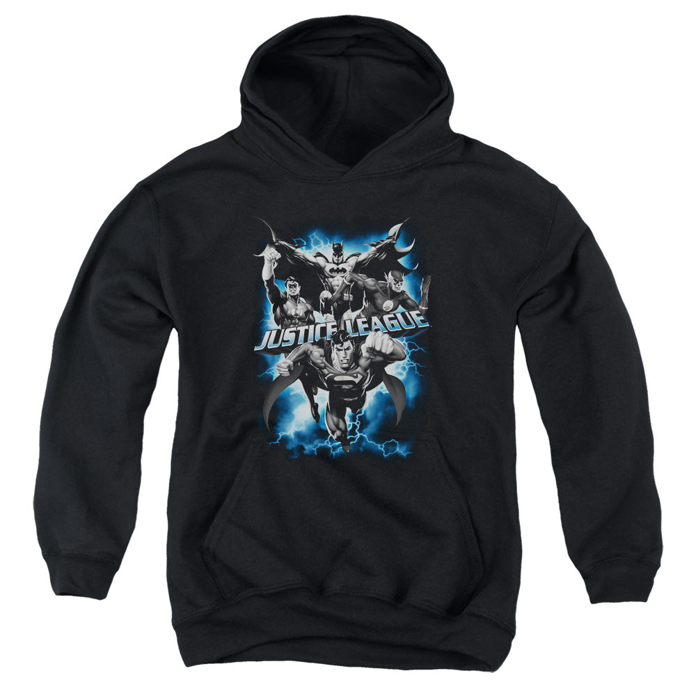 Justice League Justice Storm Kids Youth Hoodie Black Officially Licensed