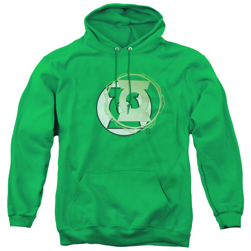 Justice League Gl Energy Logo Mens Hoodie Kelly Green Officially Licensed