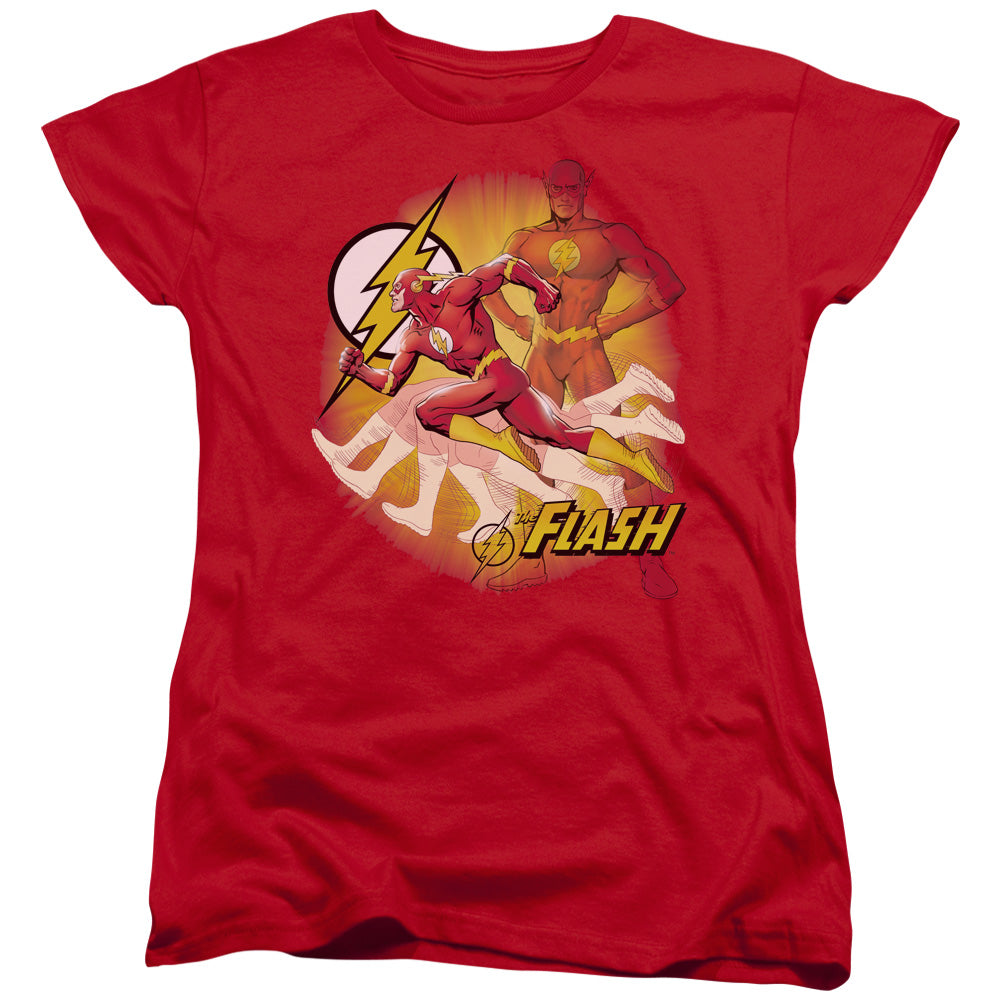 Justice League Lightning Fast Womens T Shirt Red Officially Licensed