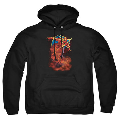 Justice League Of America Tornado Cloud Mens Hoodie Black Officially Licensed
