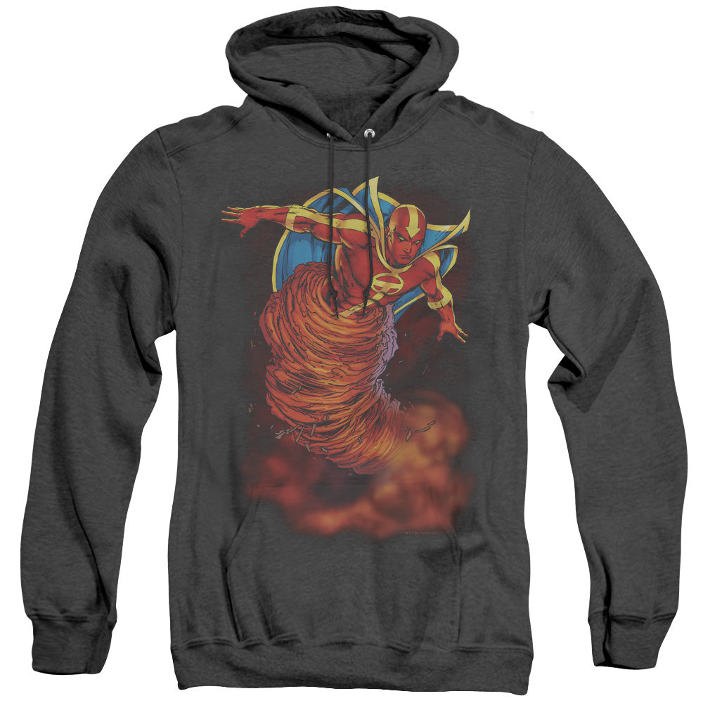 Justice League Tornado Cloud Heather Mens Hoodie Black Officially Licensed