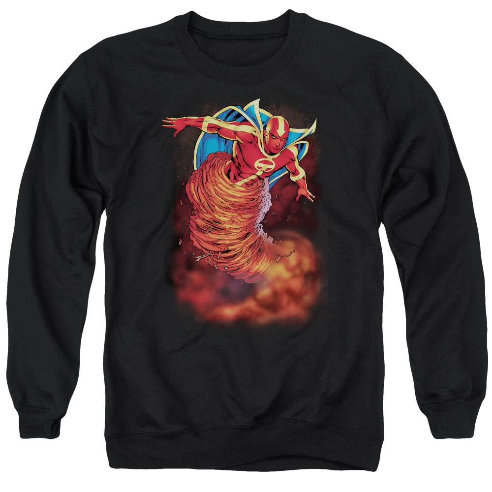 Justice League Tornado Cloud Mens Crewneck Sweatshirt Black Officially Licensed