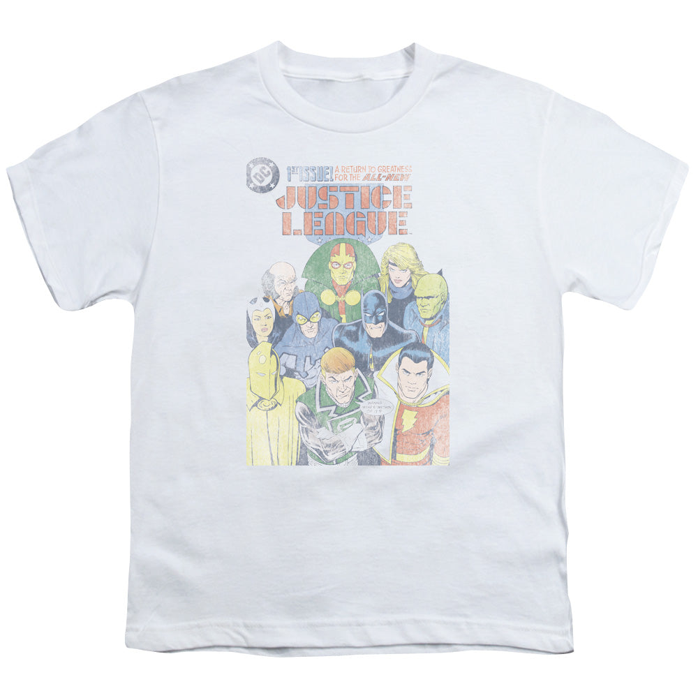 Justice League Justice League #1 Cover Kids Youth T Shirt White Officially Licensed