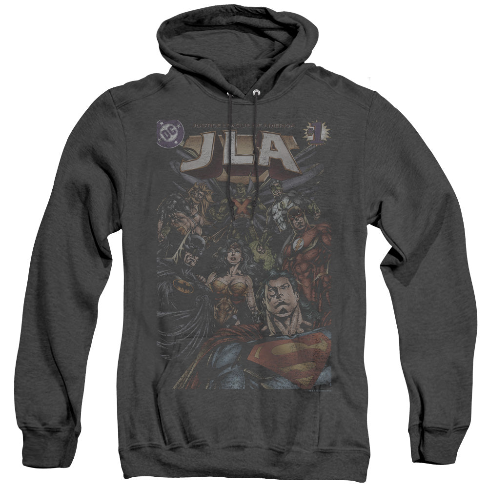Justice League #1 Cover Heather Mens Hoodie Black Officially Licensed