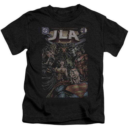 Justice League #1 Cover Juvenile Kids Youth T Shirt Black Officially Licensed