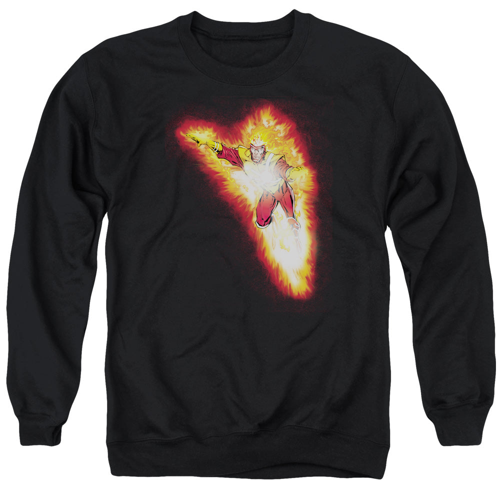 Justice League Firestorm Blaze Mens Crewneck Sweatshirt Black Officially Licensed