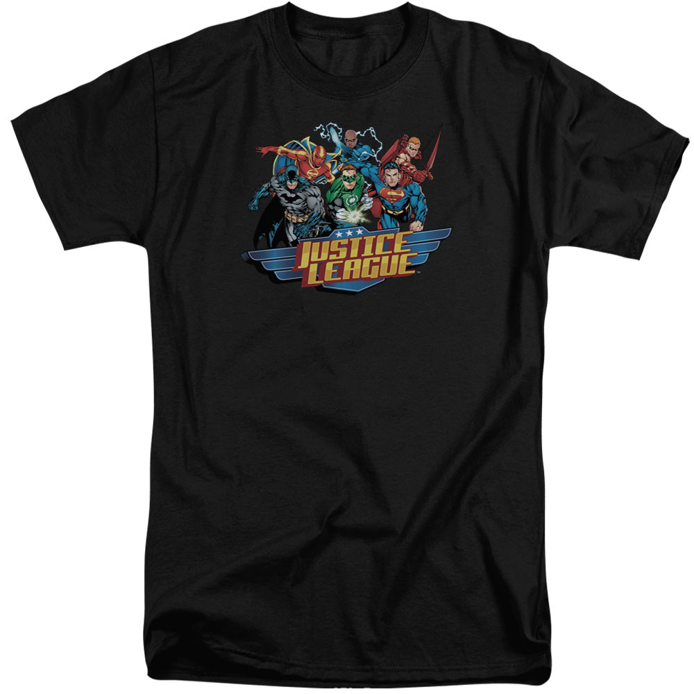 Justice League Ready to Fight Mens Tall T Shirt Black Officially Licensed