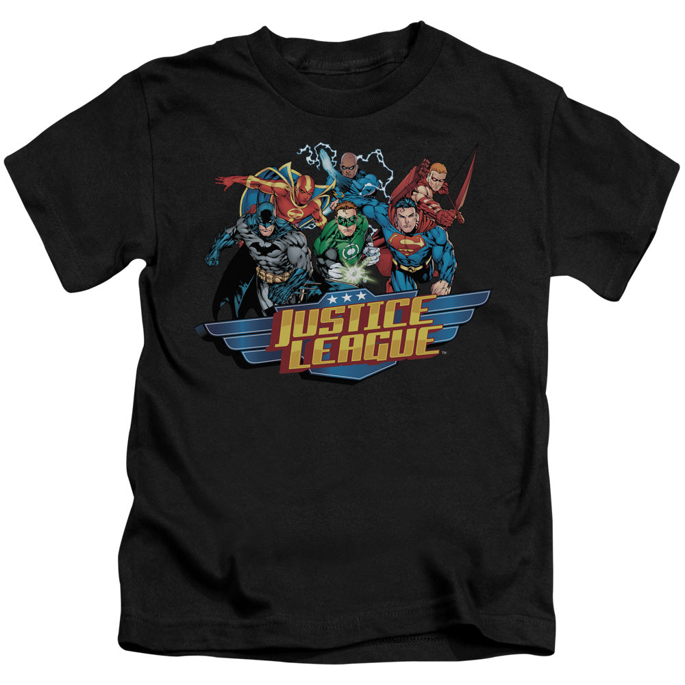 Justice League Ready to Fight Juvenile Kids Youth T Shirt Black Officially Licensed