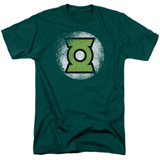 Green Lantern Faded Logo Mens T Shirt Hunter Green Officially Licensed