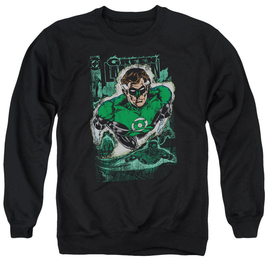 Justice League Of America Green Lantern #1 Distress Mens Crewneck Sweatshirt Black Officially Licensed