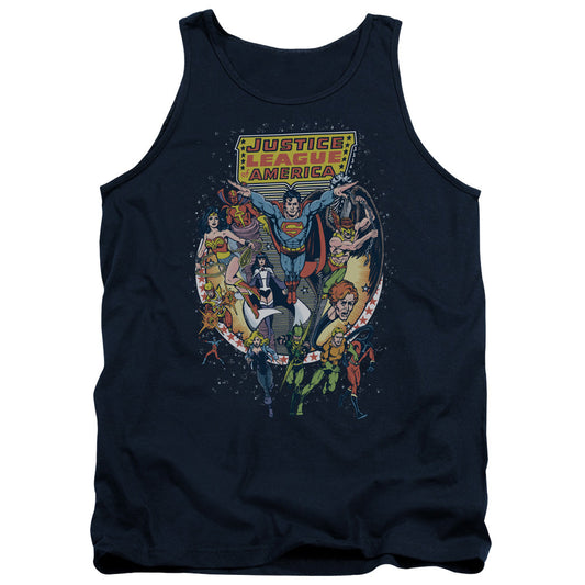 Justice League Star Group Mens Tank Top Shirt Navy Officially Licensed