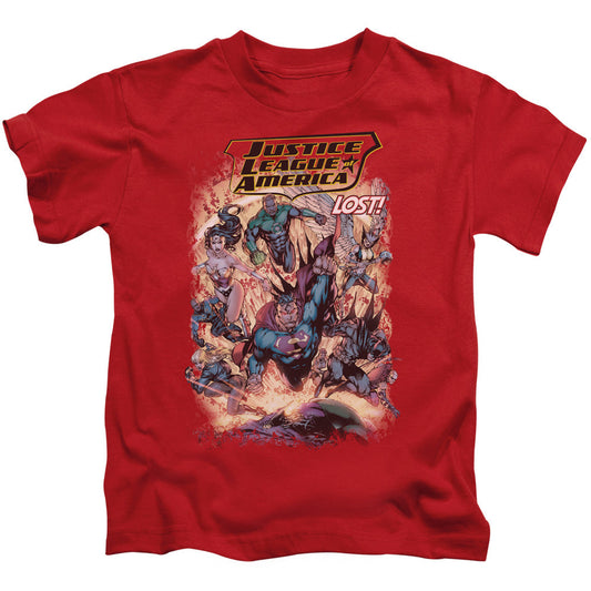 Justice League Lost Juvenile Kids Youth T Shirt Red Officially Licensed