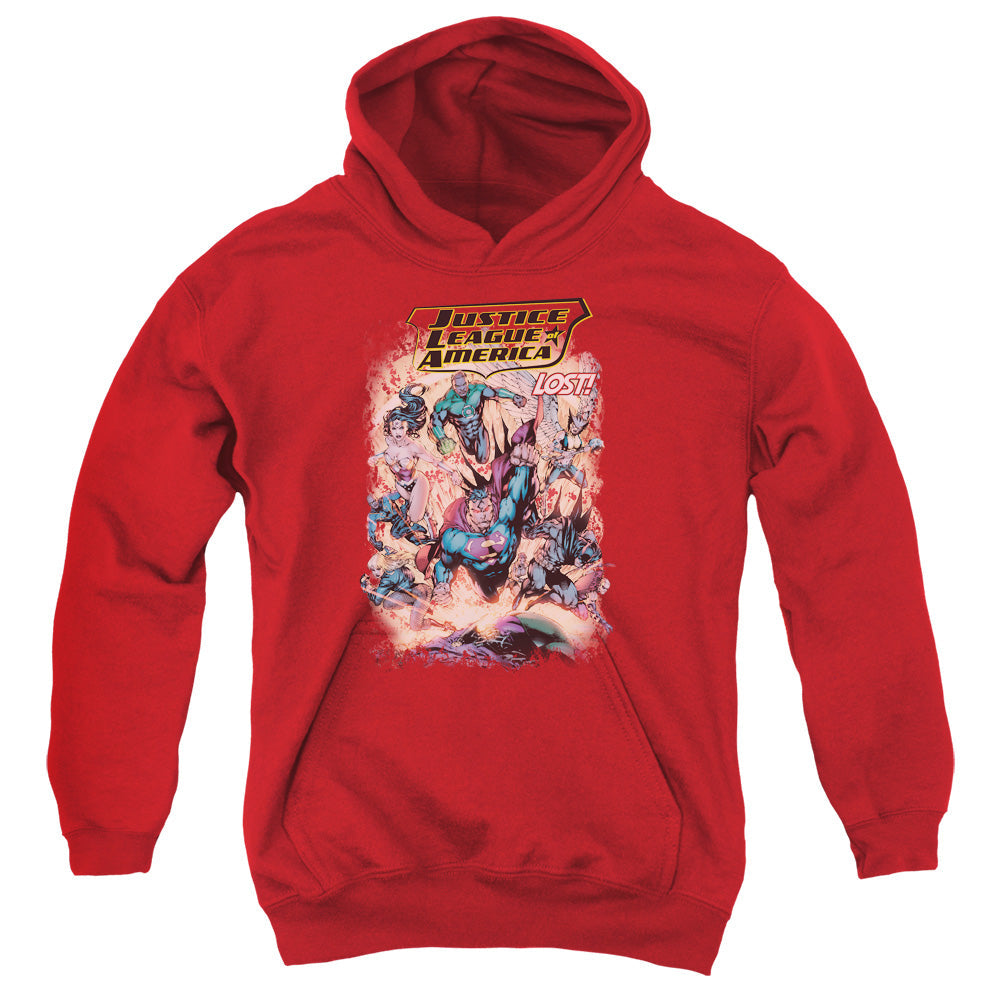 Justice League Lost Kids Youth Hoodie Red Officially Licensed