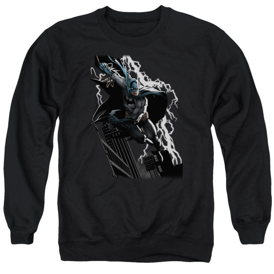 Justice League Of America Lighting Crashes Mens Crewneck Sweatshirt Black Officially Licensed