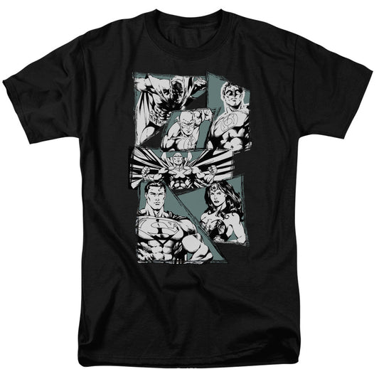 Justice League a Mighty League Mens T Shirt Black Officially Licensed