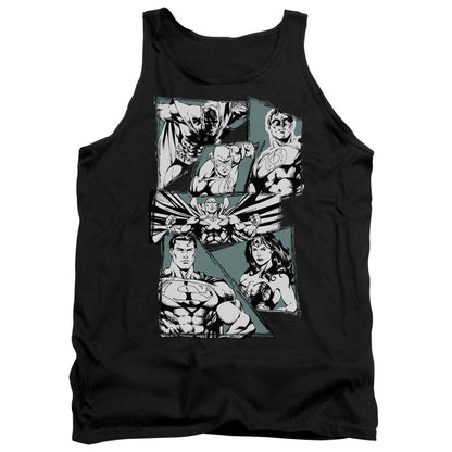 Justice League A Mighty League Mens Tank Top Shirt Black Officially Licensed
