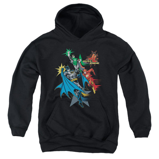 Justice League Action Stars Kids Youth Hoodie Black Officially Licensed
