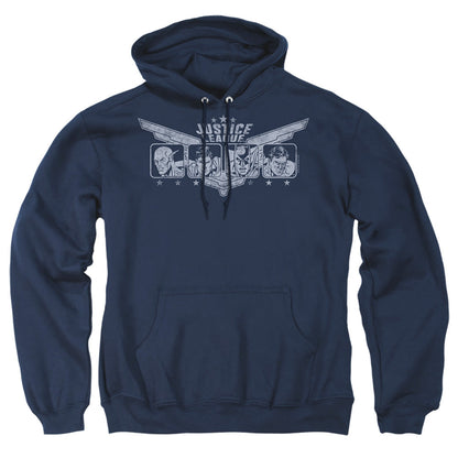 Justice League Of America Justice Wings Mens Hoodie Navy Officially Licensed