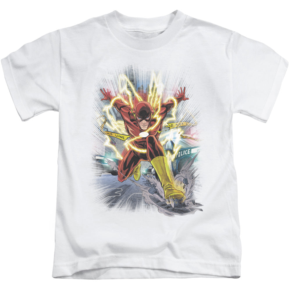 Justice League Brightest Day Flash Juvenile Kids Youth T Shirt White Officially Licensed