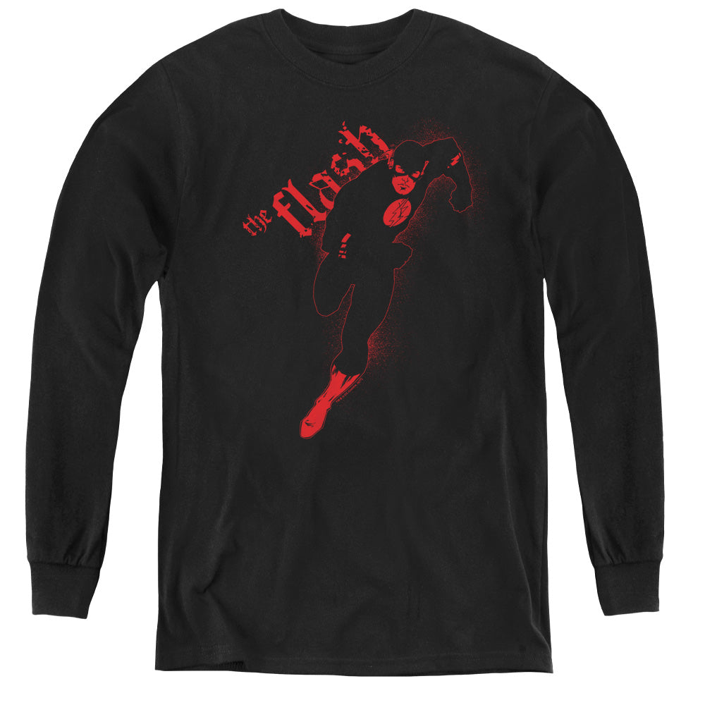 Justice League Flash Darkness Long Sleeve Kids Youth T Shirt Black Officially Licensed