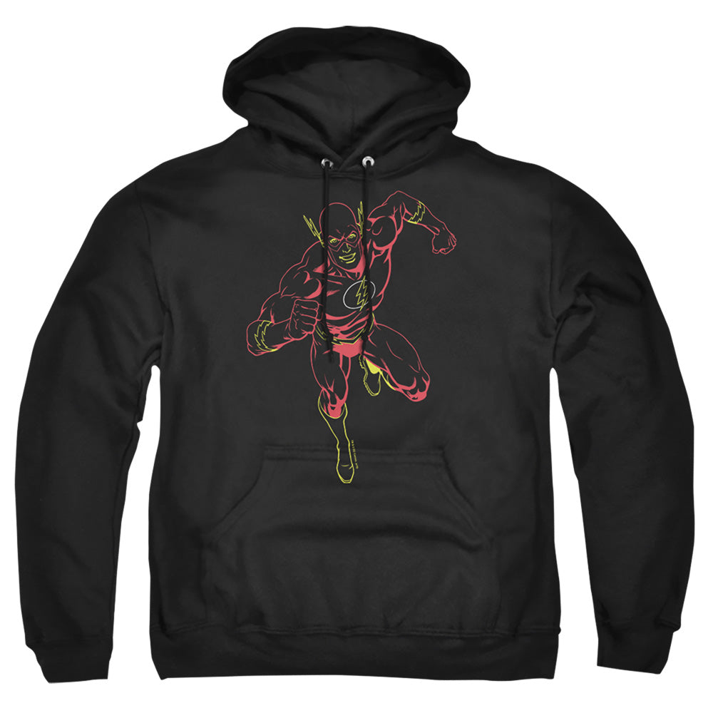 Justice League Of America Neon Flash Mens Hoodie Black Officially Licensed