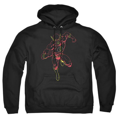 Justice League Of America Neon Flash Mens Hoodie Black Officially Licensed