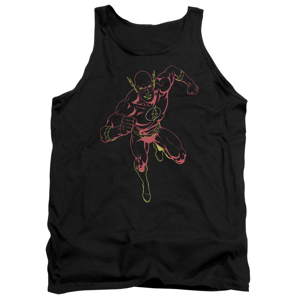 Justice League Neon Flash Mens Tank Top Shirt Black Officially Licensed