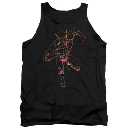 Justice League Neon Flash Mens Tank Top Shirt Black Officially Licensed