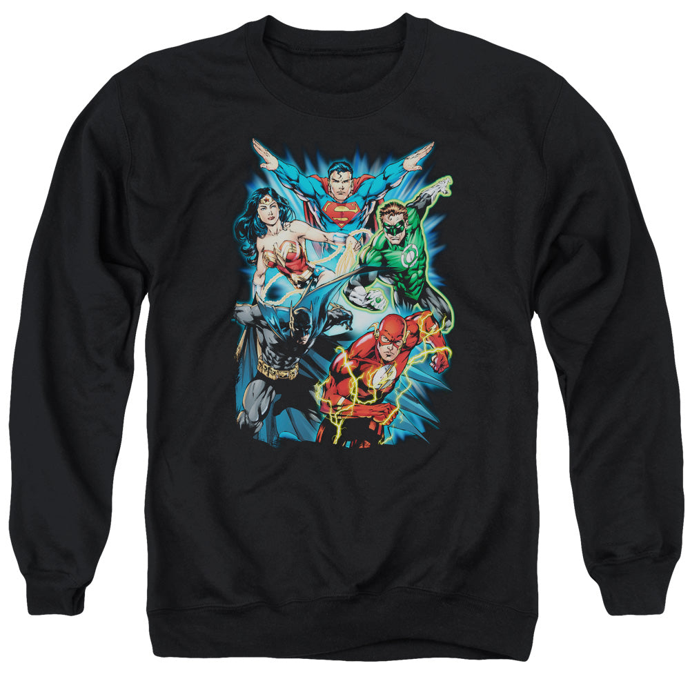Justice League Jl Assemble Mens Crewneck Sweatshirt Black Officially Licensed