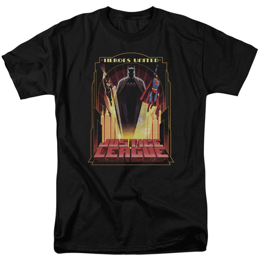 Justice League Heroes United Mens T Shirt Black Officially Licensed