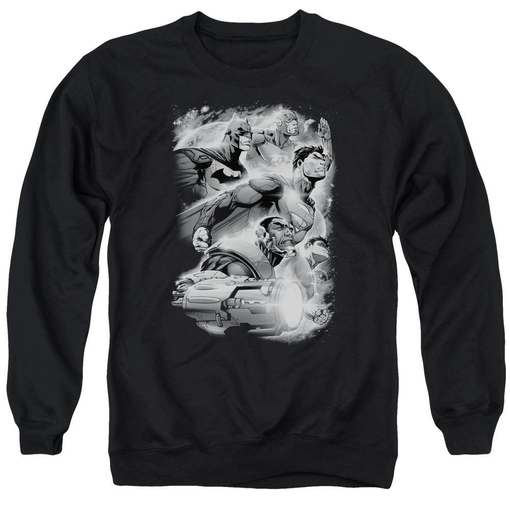 Justice League Of America Atmospheric Mens Crewneck Sweatshirt Black Officially Licensed