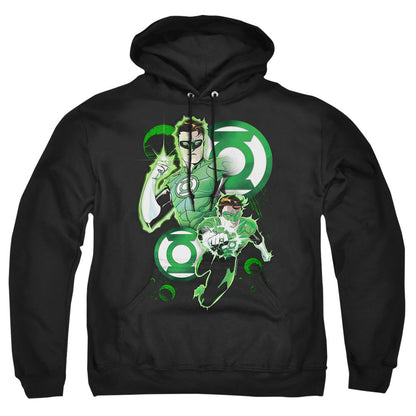 Justice League Of America Gl In Action Mens Hoodie Black Officially Licensed