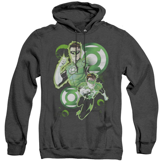 Justice League Of America Gl In Action Mens Heather Hoodie Black Officially Licensed