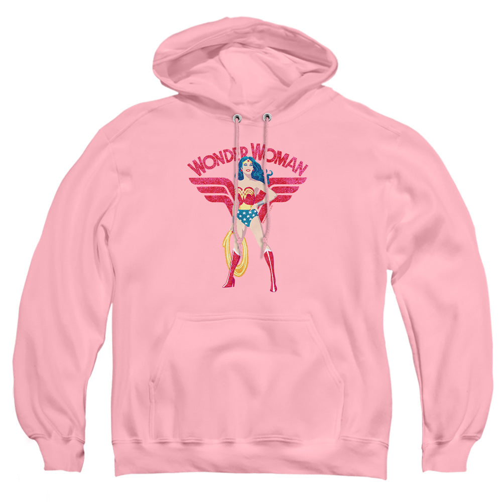 Justice League Of America Ww Sparkle Mens Hoodie Pink Officially Licensed