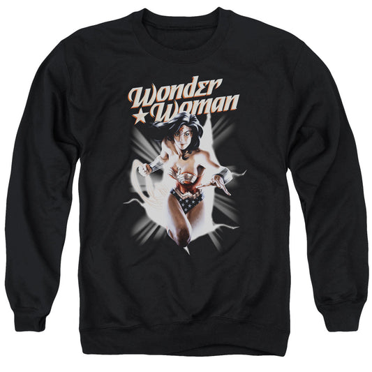 Justice League Of America Ww Break Out Mens Crewneck Sweatshirt Black Officially Licensed