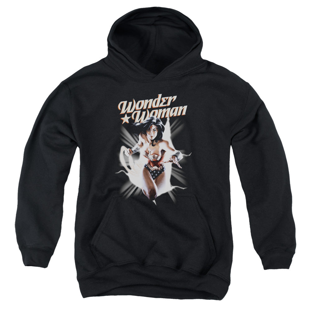 Justice League Ww Break Out Kids Youth Hoodie Black Officially Licensed