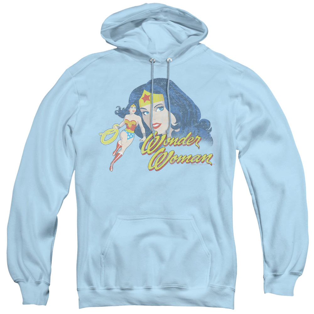 Justice League Portrait Mens Hoodie Light Blue Officially Licensed