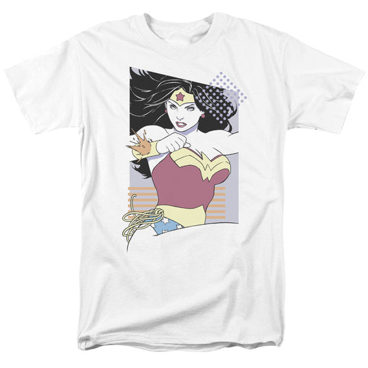 Justice League Wonder Woman 80s Minimal Mens T Shirt White Officially Licensed