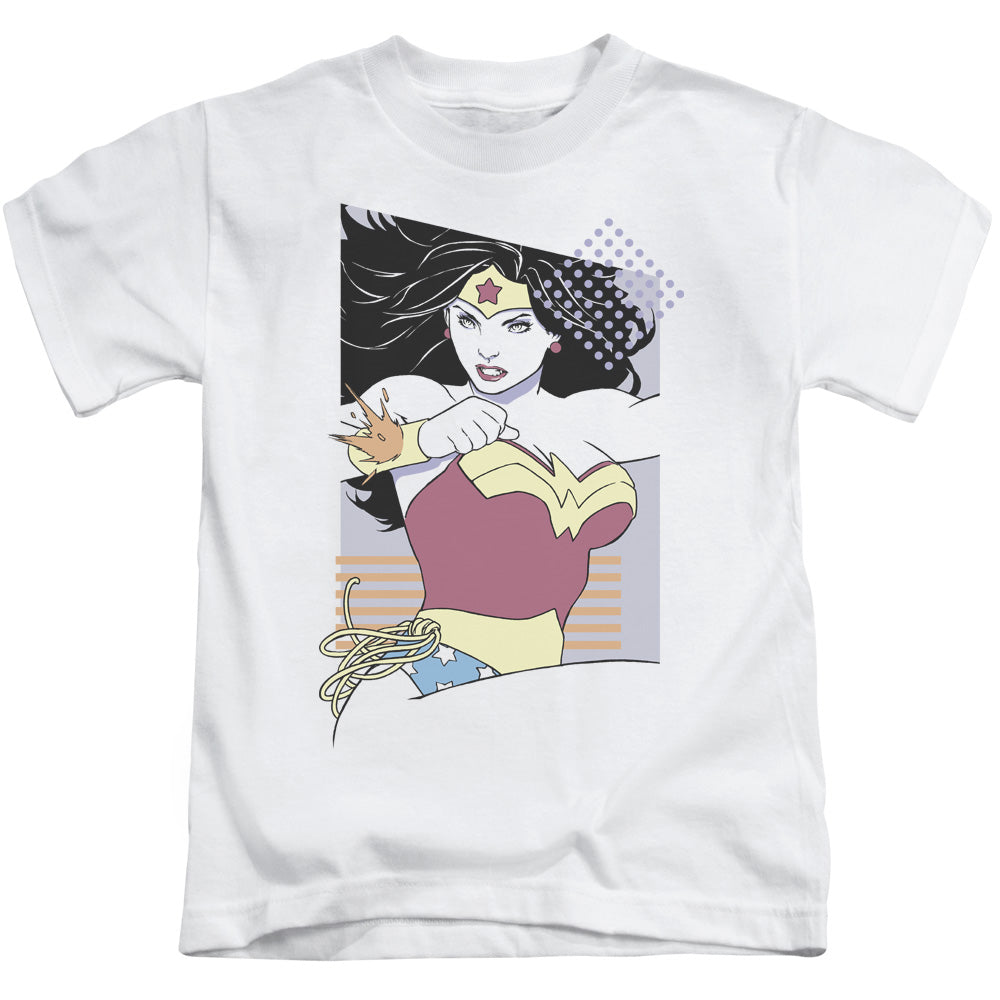 Justice League Ww 80s Minimal Juvenile Kids Youth T Shirt White Officially Licensed