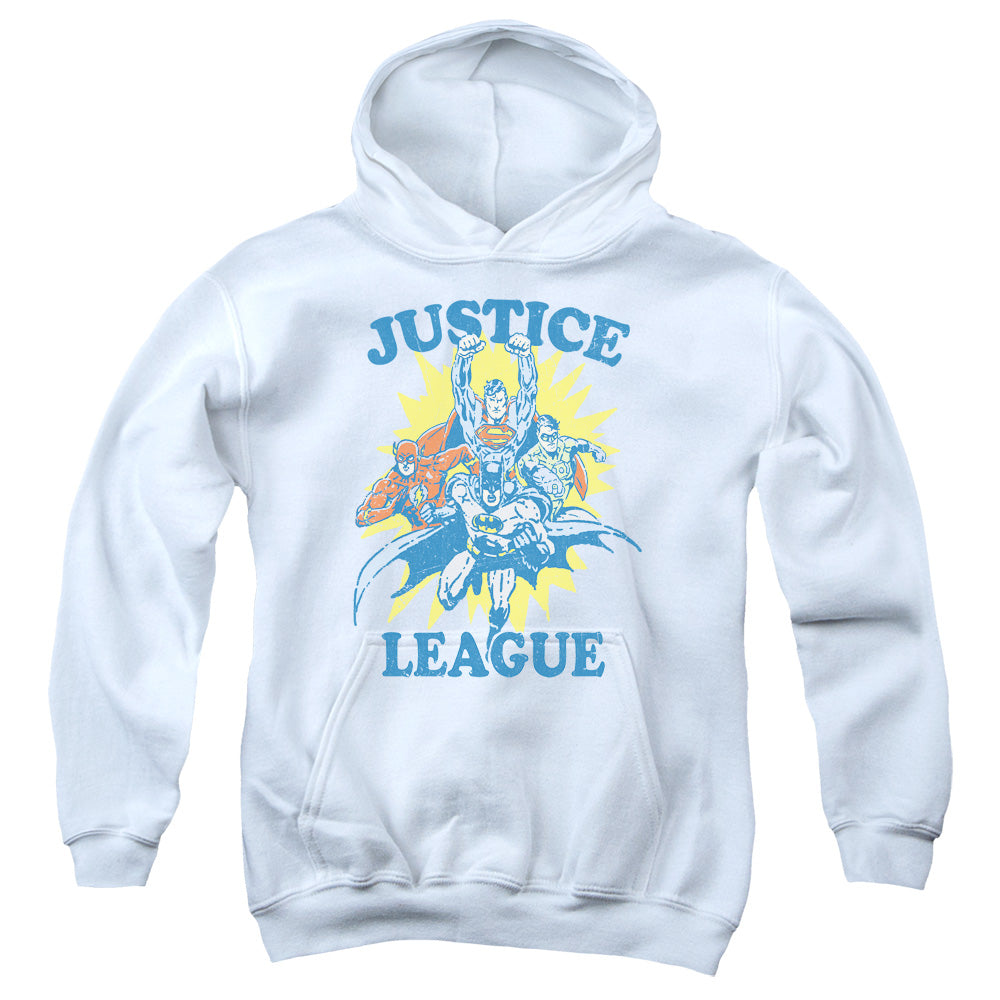 Justice League Lets Do This Kids Youth Hoodie White Officially Licensed