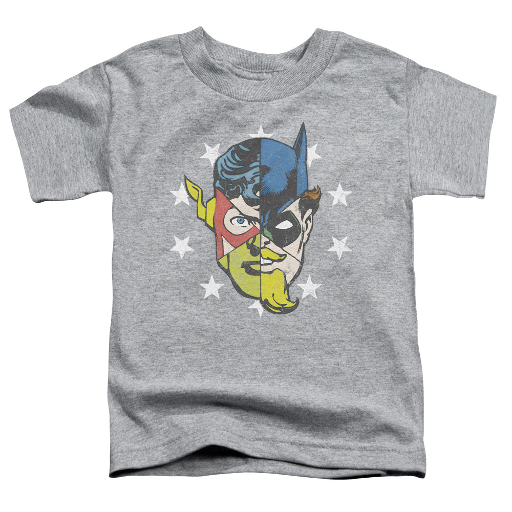 Justice League Face Off Toddler Kids Youth T Shirt Athletic Heather Officially Licensed