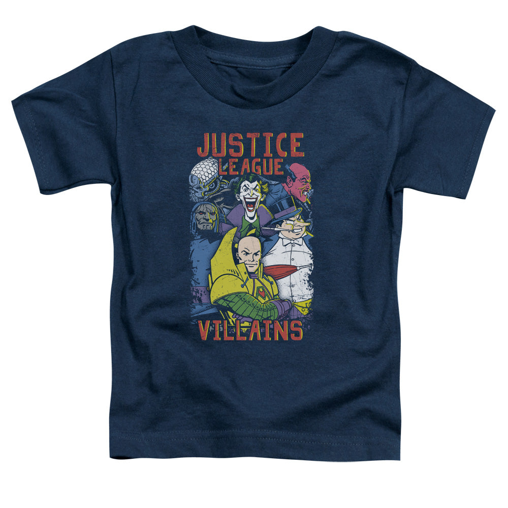 Justice League Villians Toddler Kids Youth T Shirt Navy Blue Blue Officially Licensed