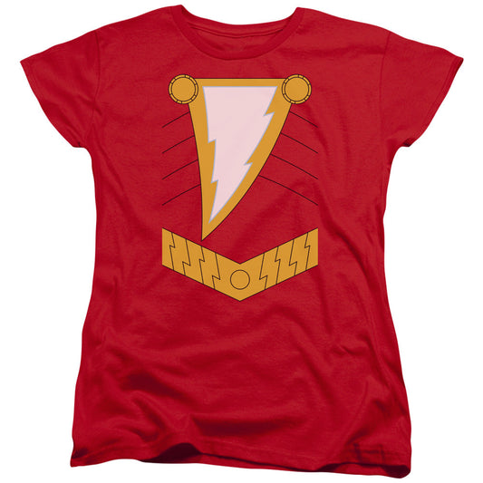 Justice League Shazam Womens T Shirt Red Officially Licensed