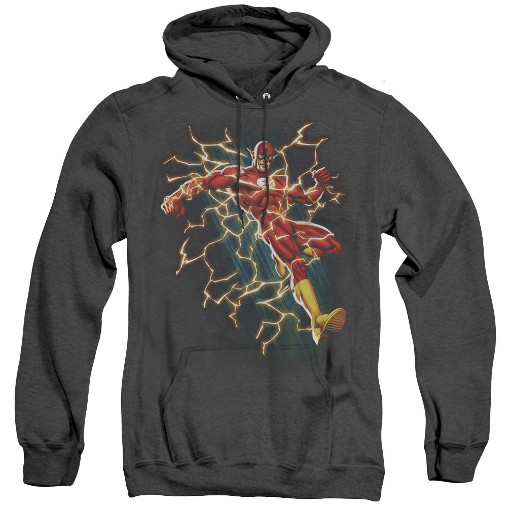 Justice League Electric Death Heather Mens Hoodie Black Officially Licensed
