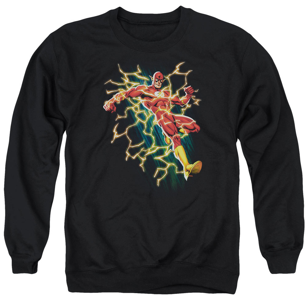 Justice League Of America Electric Death Mens Crewneck Sweatshirt Black Officially Licensed